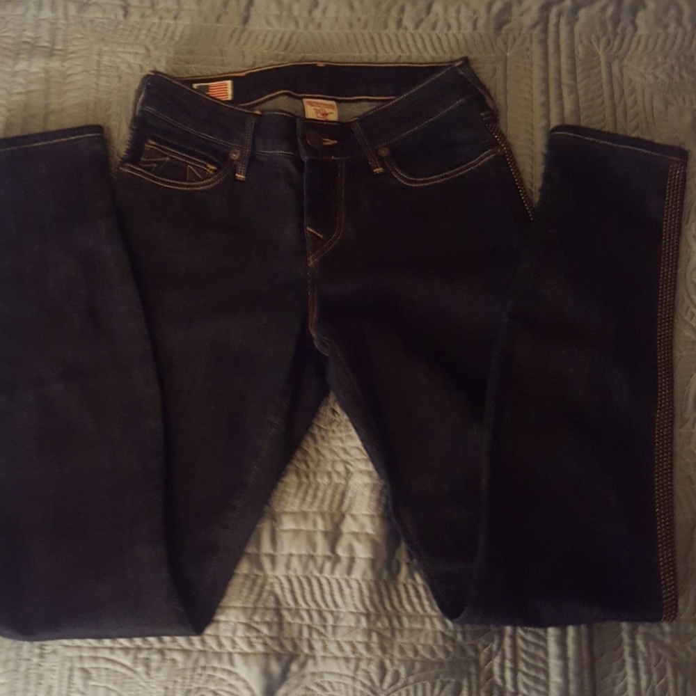 NWOT True Religion skinny side studded jeans size